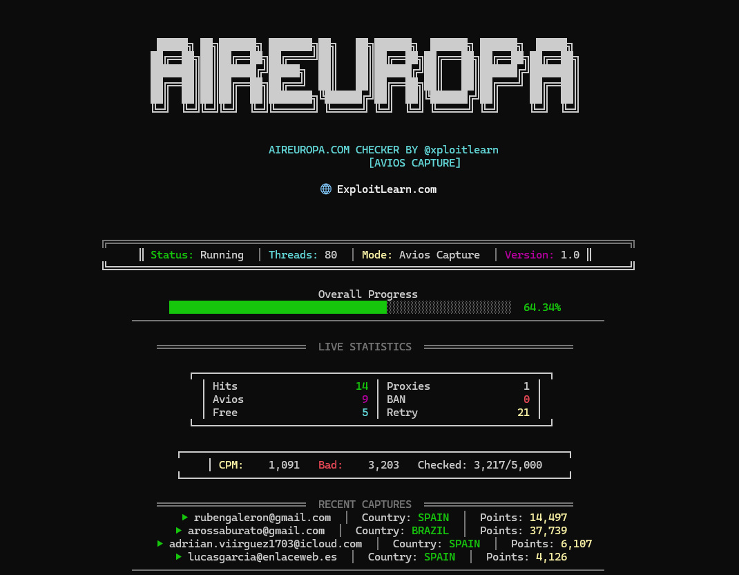 AirEuropa.com Checker | API | AVIOS CAPTURE | Lifetime License
